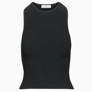 Aritzia Babaton sculpt knit racer back ribbed tank top in black